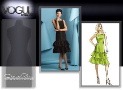 2878 EZ OSCAR SLEEVELESS LOWER RUFFLE DRESS PATTERN 6-10; 12-16; 18-22 choice UNCUT