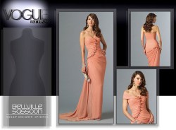 2890 VOGUE SASSOON STRAPLESS BRA FLOOR DRESS, SHRUG PATTERN 8-12, 14-18 choice uncut