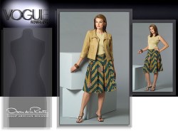 2894 VOGUE OSCAR LINED JACKET,  LO RISE PLEAT SKIRT PATTERN 14-18, 20-24 UNCUT Choice