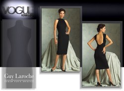 2899 VOGUE GUY LAROCHE KNIT TAPER DRAPED STRAPPY DRESS PATTERN  16-20 uncut