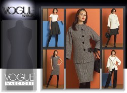 2988 VOGUE HIP FUNNEL JACKET, TOP, FLARE SKIRT, PANTS PATTERN 6-22 2 SZS