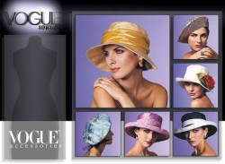 7727 VOGUE 6 LINED CONTRAST DRAPE TRIMMED HATS PATTERN S-LG UNCUT new