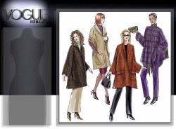 7783 VOGUE OVERSIZED CAPE,  REVERSE SHAWL EASY PATTERN S-XL 8-22 UNCUT