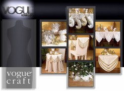 7986 VOGUE LUXURY STOCKING, LINENS, MANTLE SCARF, TOPPERS  XMAS PATTERN UNCUT