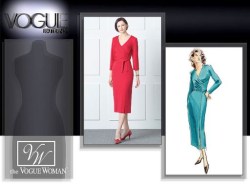 8111 MOCK WRAP SLIT STRT DRESS LENGTHS PATTERN 12-16, 18-22