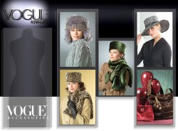 8141 VOGUE 4 HATS, 2 BAGS, SCARVES  FUR/ VELVET ACCESSORIES PATTERN S-L UNCUT