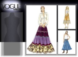 8159 VOGUE LONG TIER YOKE SKIRTS WOW PATTERN 6-10, 18-22 UNCUT choice