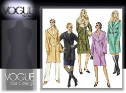 8164 EZ VOGUE LINED COLLAR COAT LENGTHS PATTERN 18-22