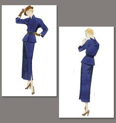 8686 VOGUE RETRO VINTAGE '33 LONG SLIM COLLAR DRESS PATTERN 6-12