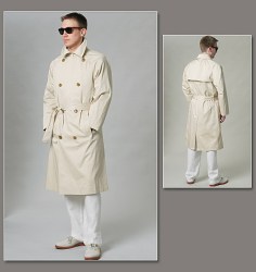 8720 VOGUE MEN'S UNLINED 2 BREASTED RAIN/ TRENCH COAT, BELT PATTERN 34-46 NEW 2 SIZES CHOICE