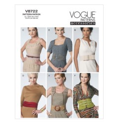 8722 VOGUE 6 WIDE LEATHER OR NOT CONTRAST BELTS PATTERN XS-XL