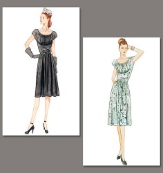 8728 VOGUE RETRO '46 SNAP/ ZIP DRESS, BELT PATTERN 8-14, 16-22