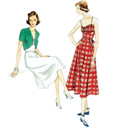 8812 RETRO VINTAGE 40 STRAPPY BRA DRESS BELT BOLERO PATTERN 6-14