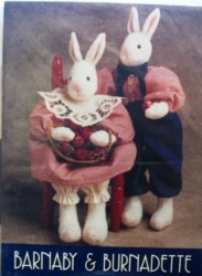 023 17'' BOY & GIRL BARNABY, BURNADETTE BUNNY DOLL PATTERN