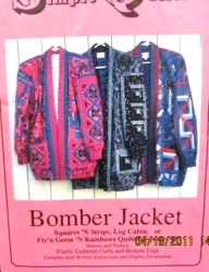 SIMPLE QUILT BOMBER JACKET/LOG CABIN/GEESE FOLK PATTERN 30-56''B