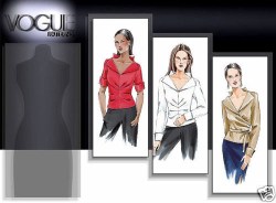 7826 VOGUE STRETCH TUCKED ZIPPED BLOUSE PATTERN 3 SZ 6-22