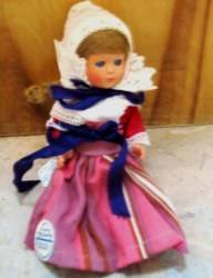 7 1/2'' ITALIAN FORMBY DANISH ORIGINAL COSTUME DOLL, TAG #300