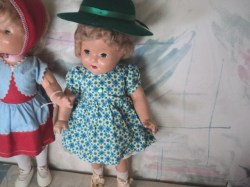 17''   FREEMAN CDN DOLL CO 1951 COMPO BLONDE DOLL, ORIGINAL DRESS