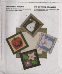 8706 16'' SQ PILLOW COVER, BUTTON PANELS APPLIQUE PATTERN