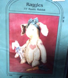 15'' OLD FASHION RUSTIC ''RAGGLES'' RABBIT DOLL,BABY BUNNY PATTERN