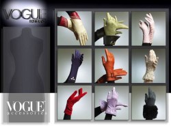 8311 VOGUE 8 PAIRS OF UNLINED STRETCH GLOVES PATTERN 7-9" small-large  UNCUT