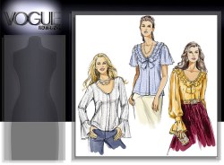 8324 VOGUE SWEET BACK PLEAT RUFFLE V-BLOUSE TOP PATTERN 6-12 